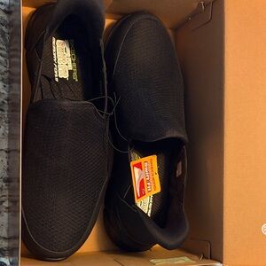 Skechers Men’s Black Slip-On Mesh Casual Loafers